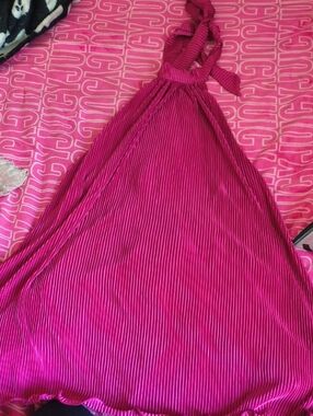 Women's Fuchsia Pink Halter Dress